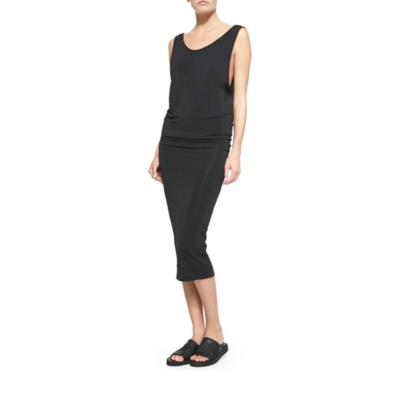 HELMUT LANG Faint Black Sleeveless Midi Dress S - Picture 6 of 12